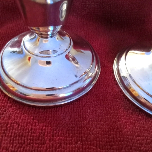 Antique Sterling Silver Candlestick Holders 925 Weighted - Picture 5 of 15
